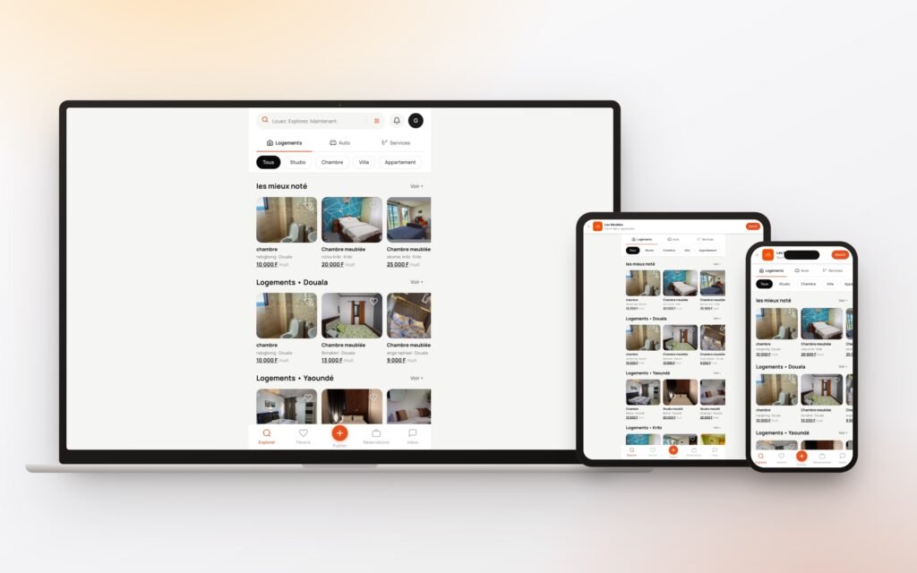 Site Les Meubles en version ordinateur portable, tablette et téléphone — réalisé par GroupeOlaf