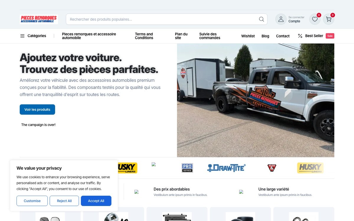 Pièces Remorque